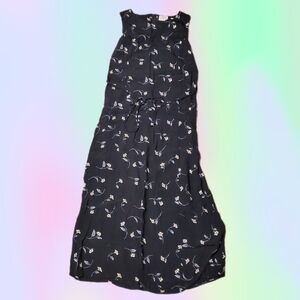 Ann Taylor Black Dress with White Floral Design